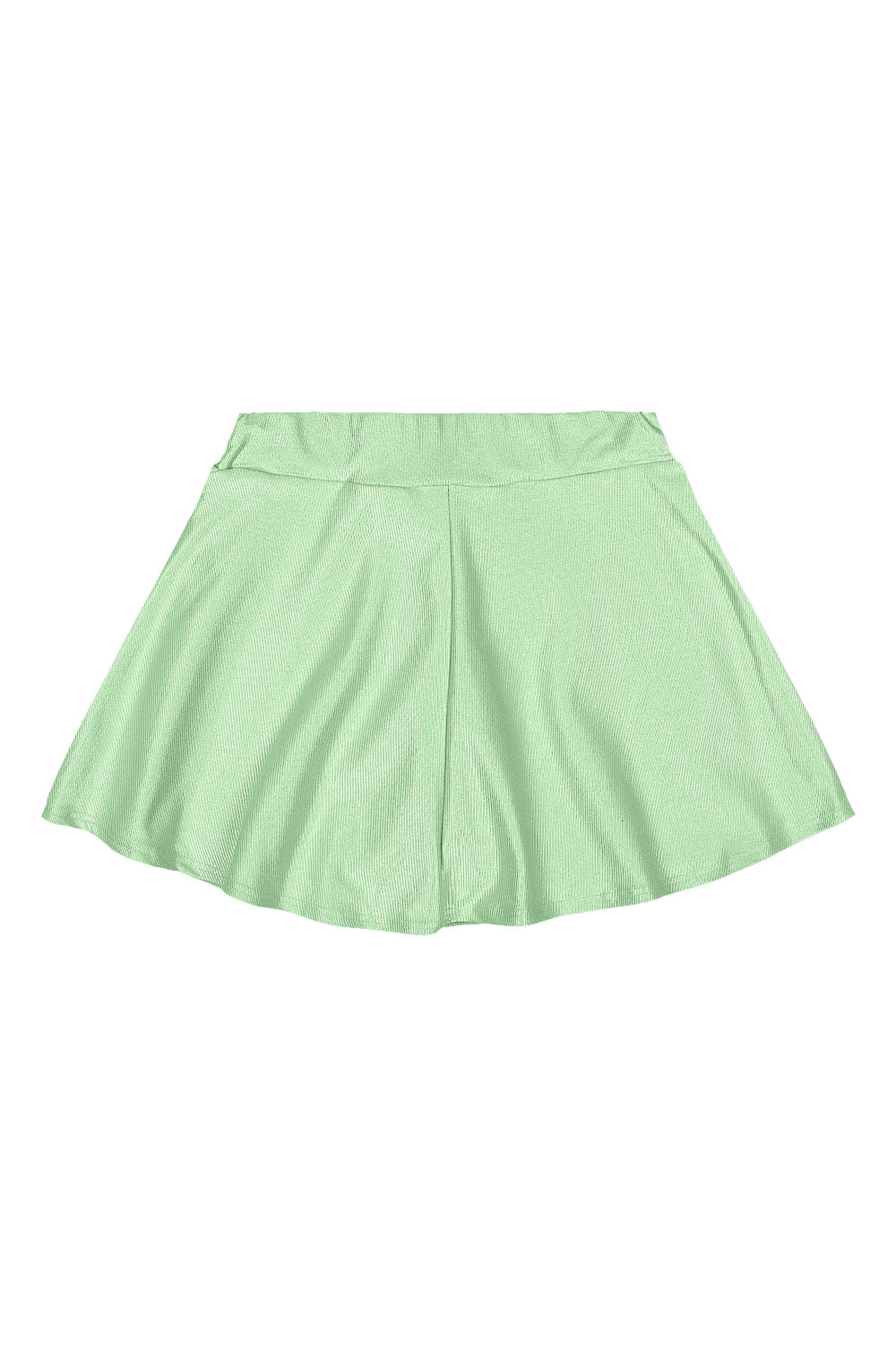 Saia com Short Interno Infantil em Malha Leve (Verde Claro) Quimby - Imagem 4